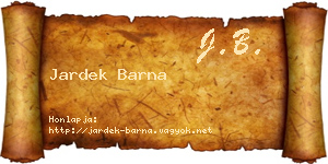 Jardek Barna névjegykártya